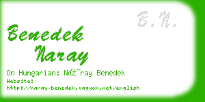 benedek naray business card